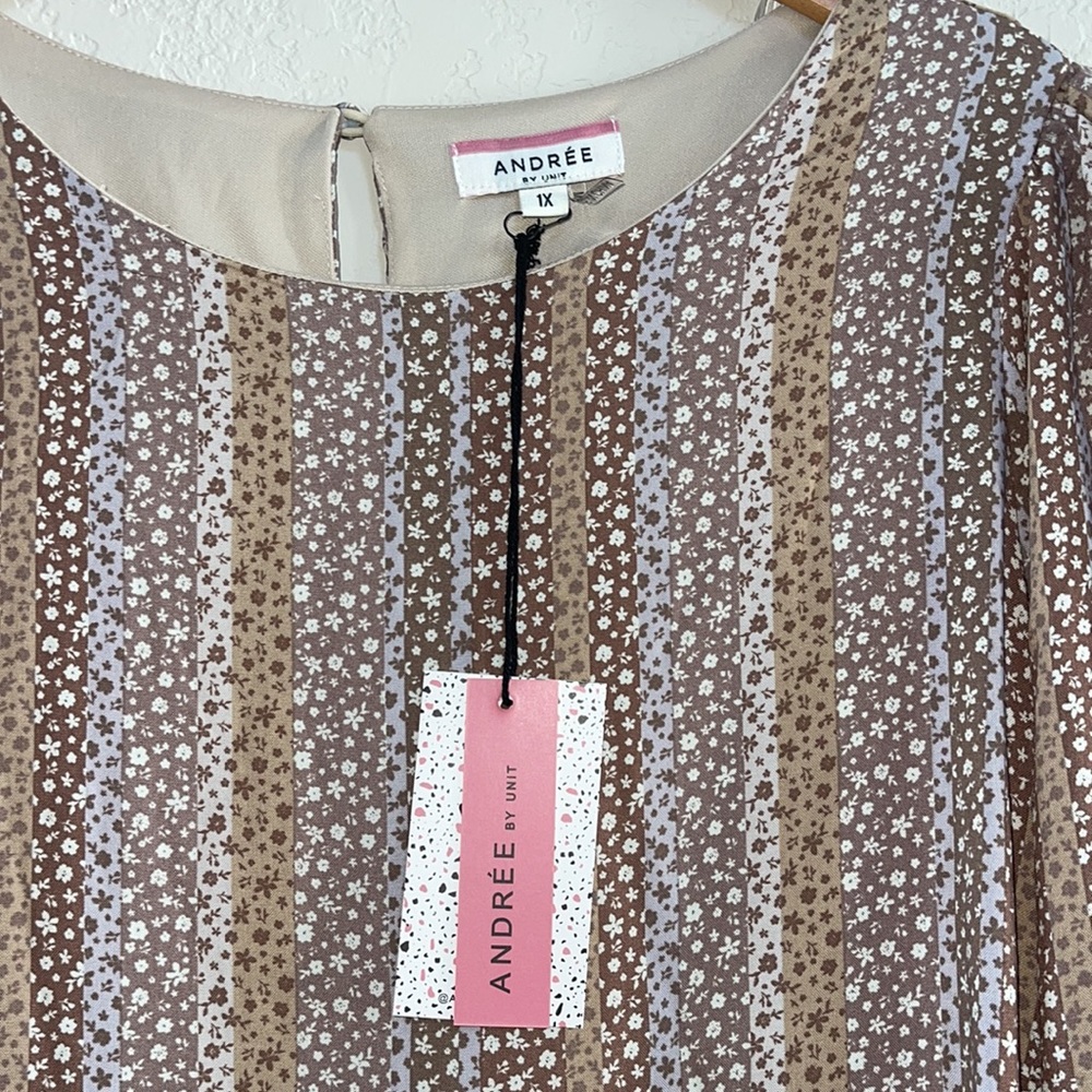 NWT Tan Floral Curvy Dress - Picture 8 of 11
